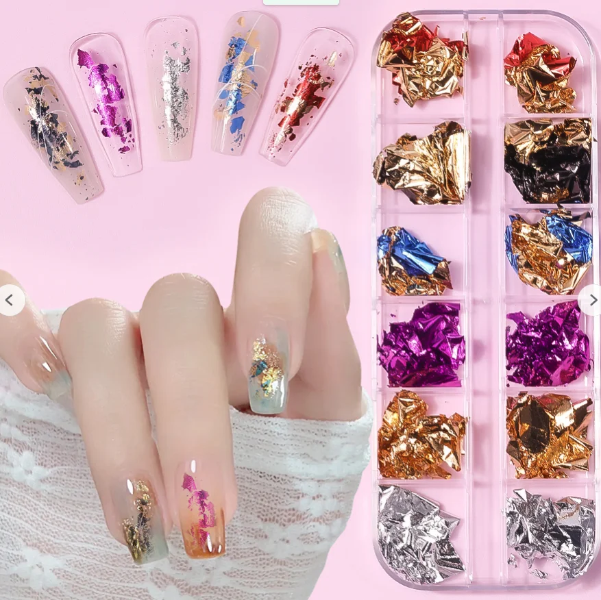 مجموعة أدوات تزيين الأظافر ثلاثية الأبعاد مع أحجار الراين الزجاجية الشفافة والكريستالية لتزيين الأظافر