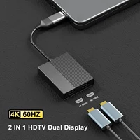 4K 60Hz USB C/USB 3.0 to Dual HDMI Dock Station DL6950 Chip DisplayLink Compatible with Windows macOS mac M1/M2 Android Chrome 1