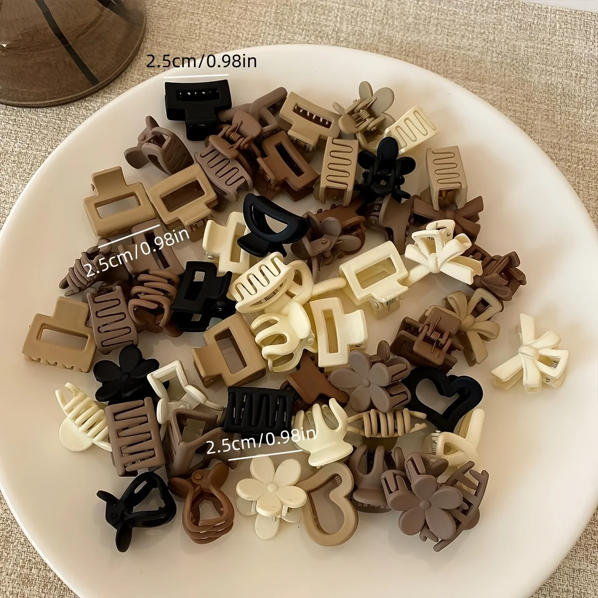 10/30pcs brown mini hair clips, bang clips, flyaways, headbands, hairpins - suitable for cute girls' daily life, school