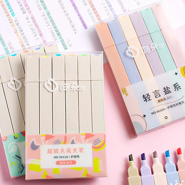 7color/set Highlighter Pens Kawaii Candy Color Manga Markers Midliner  Pastel Highlighter Set School Student Stationery - Highlighters - AliExpress