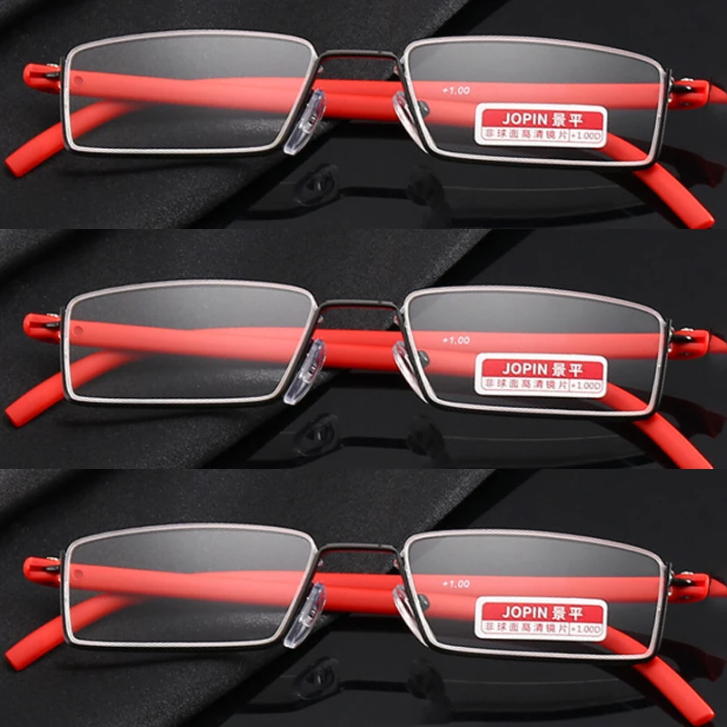 3PCS Metall Anti-Blau Licht Lesebrille Männer Halb Rahmen Brillen Männlich Lesebrille + 1,0 + 1,5 + 2,0 + 2,5 + 3,0 + 3,5 – Detail 1