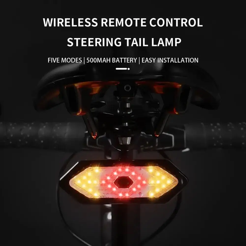 

1 Pcs Motorcycle Turn Signal Tail Light USB Charging Warn Turn LED Light Motorcycle Parts Wireless Bicycle Signal Remote Co F8Q7