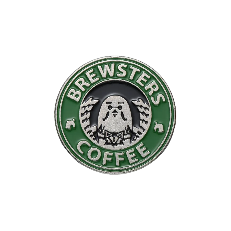 

Brewsters Coffee Enamel Pin Round Brooch Custom Badge Lapel Clothes Cartoon Accessories Men Women Gift Jewelry Wholesale