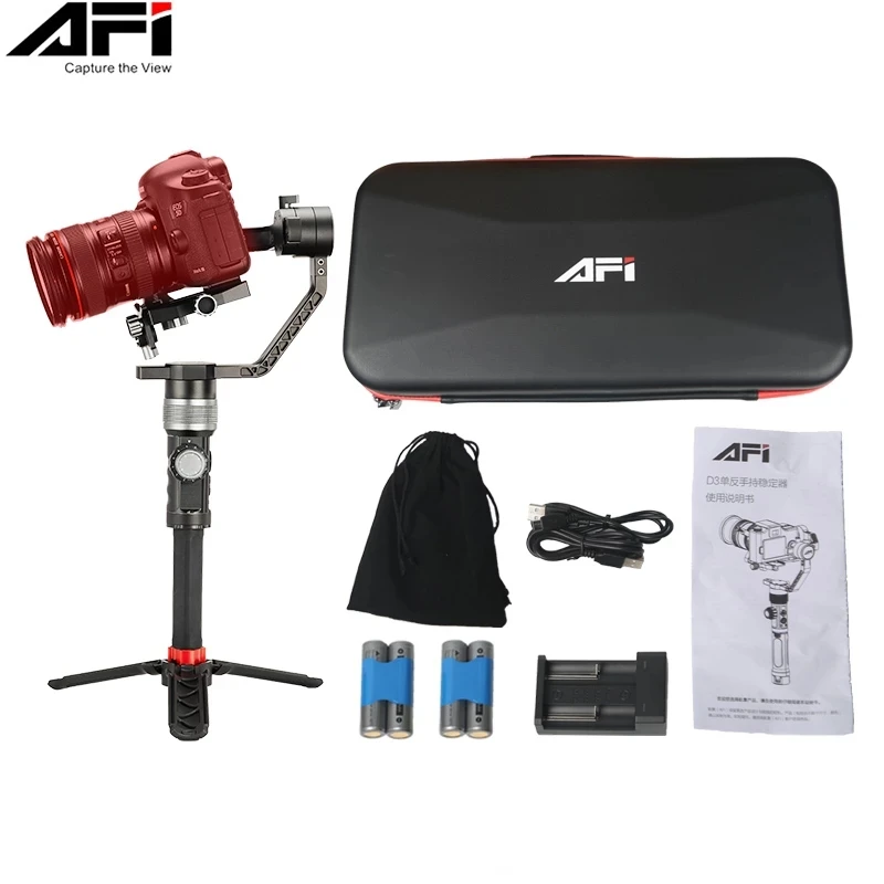 카메라 DSLR용 Kingjoy D3 짐벌 스태빌라이저, 핸드 헬드 짐벌, 3 축 비디오 모바일, 모든 DSLR 모델, 서보 팔로우 포커스