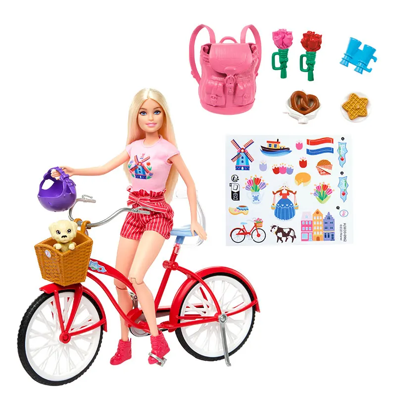 Poupées Barbie originales, figurines d'action barbie, ensemble de jouets de cyclisme, maison de jeu, cadeaux d'anniversaire pour filles