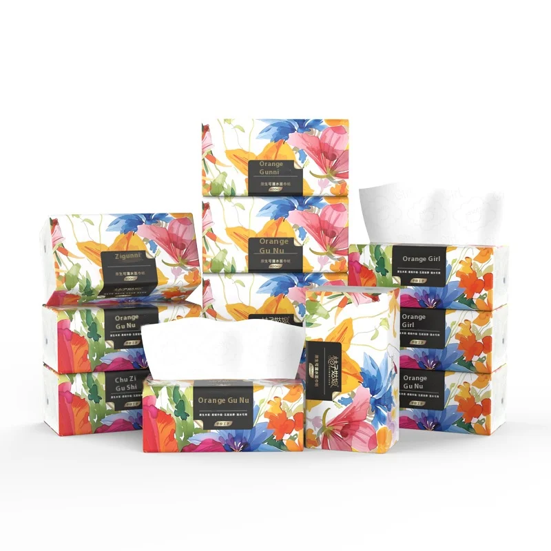 Large Pack of 400 Sheets of Original Wood Pulp Napkins Thickened Five Layers Can Be Wet Water Mother and Baby Facial Tissues