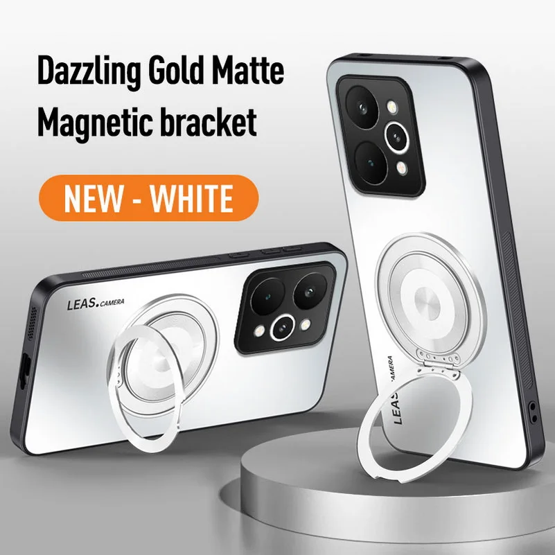 Matte Back Panel Metal Magnetic Bracket Phone Case Cover