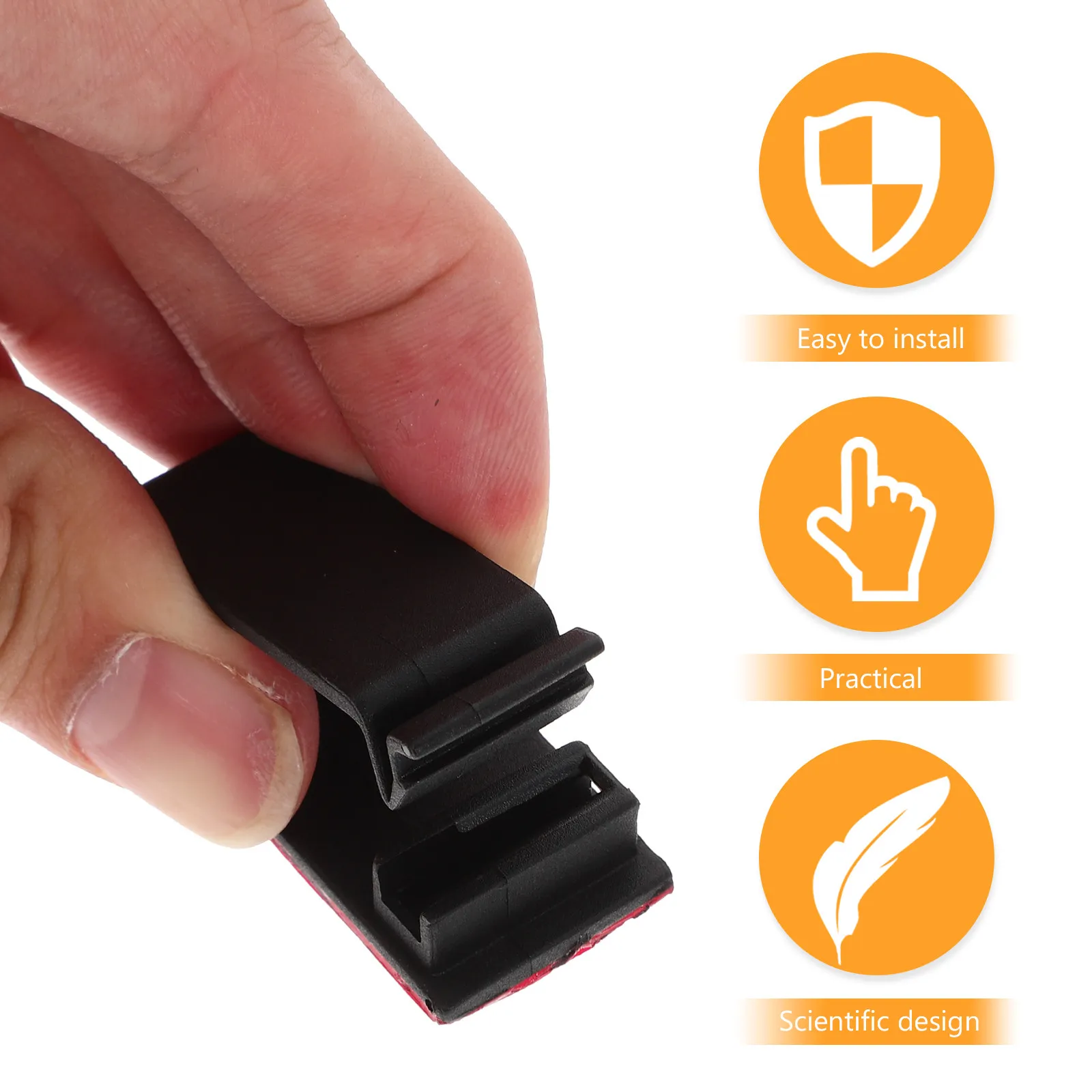 25개 플랫 케이블 클립 접착식 와이어 홀더 클램프, 책상/가정/사무실 코드 정리용, 스티커형 벽걸이 와이어 관리 클립