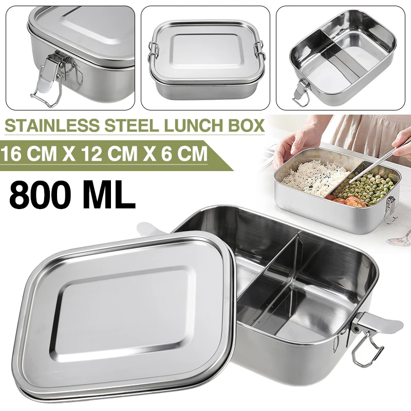 

Stainless Steel Lunch Box Metal Leak-Proof Bento Box for Storing Snack Food Fruits Container Storage Box