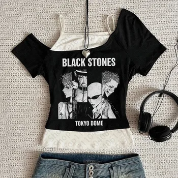 Y2k Nana Osaki Graphic T Shirts Casual Harajuku Streetwear Japanese Clothes Fashion Rock Punk Sleeveless Tanks & Camis Coquette 1