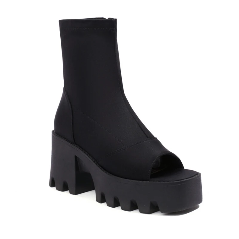 Kolnoo Handmade 2024 New Arrival Summer Style Womens Boots Open-toe Thick Sole Three Colors Evening Fashion Party Hot Sale Shoes