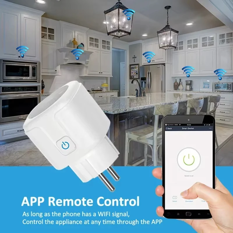 EU 16A/20A With Power Monitor Smart Plug WiFi Socket Timing Function  Works With Tuya Smart Life APP Control Alexa Google Home — view 2