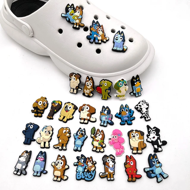 Breloques de chaussures Bluey, chien de dessin animé, bricolage,  accessoires de chaussures drôles, adaptées aux sabots Croc, décorations,  strucunisexe, cadeaux Jibz, ensemble de 30 pièces - AliExpress