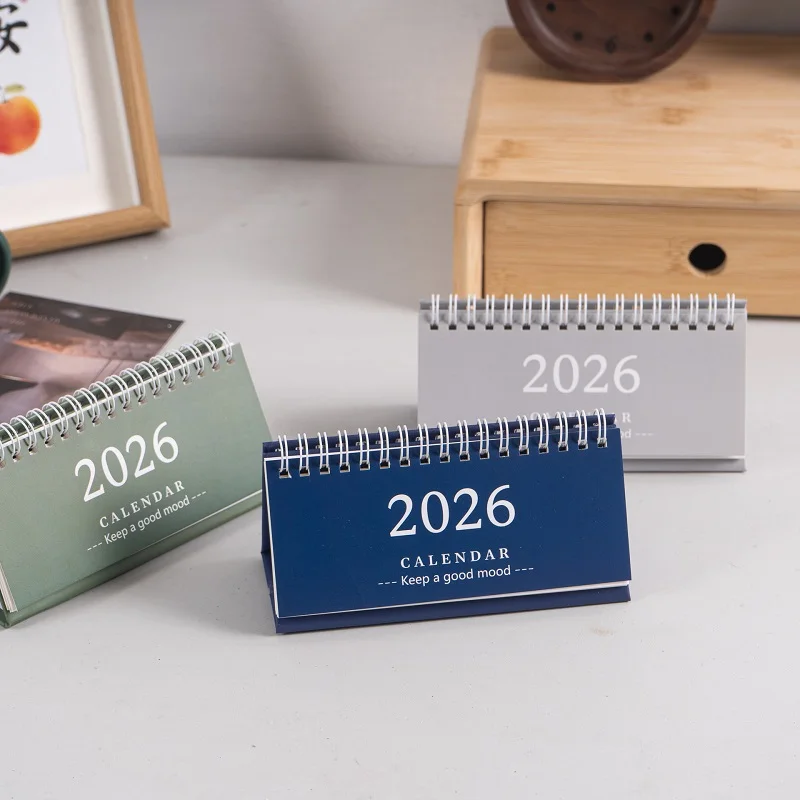 English Mini Desk Calendar 2026 Simple Style Desktop Display Portable Calendar Desktop Decoration Handmade Diary