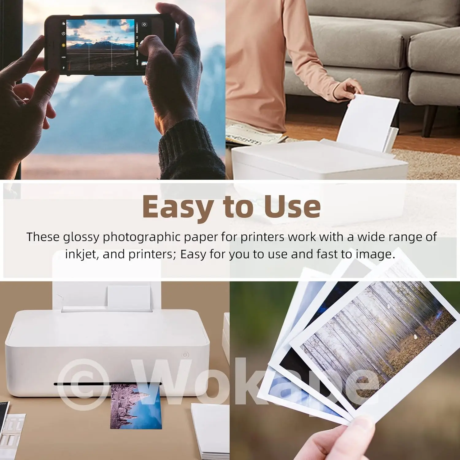 6RGlossy 포토 페이퍼 6x8인치 230gsm 프린터용 사진 용지 흰색 사진 인화지 사진 프린터 잉크젯용