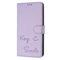 Smile Leather Wallet Flip Phone Case Cover - Samsung S8 (PURPLE)