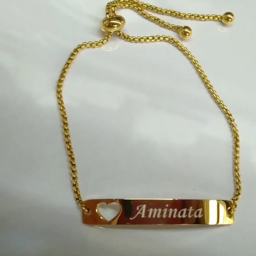 

Custom Name Bracelet Baby ID ChainStainless Steel Adjustable Chain Personalized Figaro Bracelet Newborn Baby Kids Safty Bangle