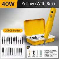 סט סכיני חריטה חשמליים חדשים בהספק 40W לרהיטים, נגרות, שורשים וחריטה בעץ עם 20 להבים 6