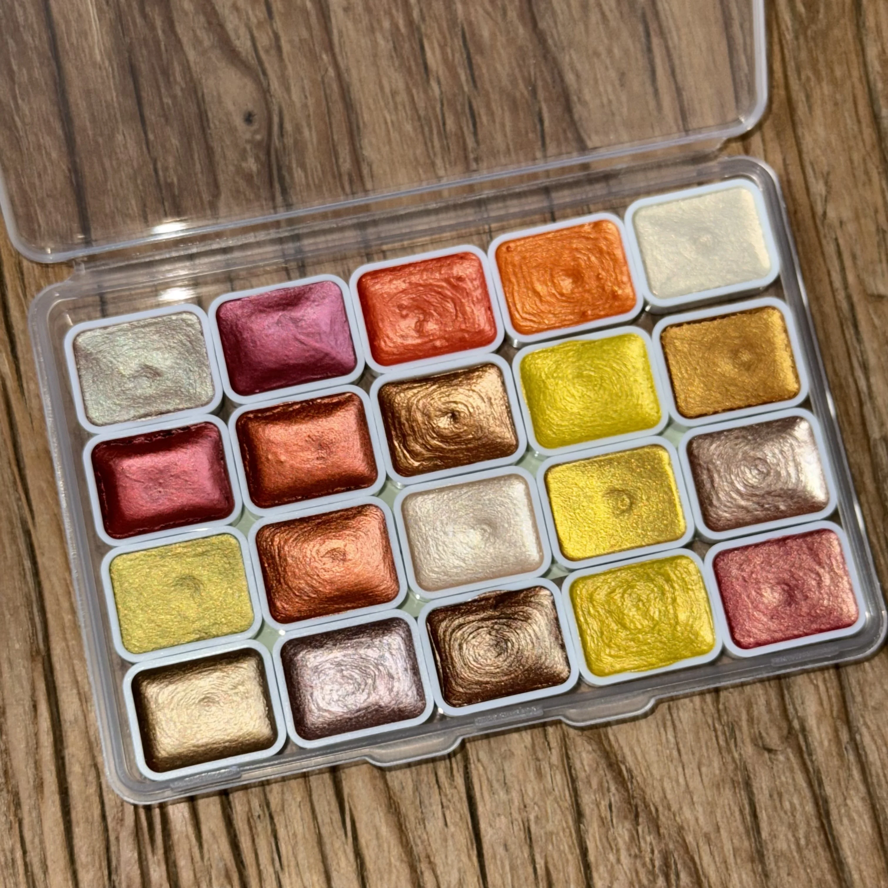 20 Colors Pearlescent Solid Watercolor Paint Metallic Sparkly Shimmer Glitter Paint for Manicure Writing Decoration for Artists watercolor paint watercolor pigment