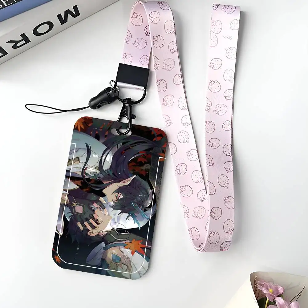혼카이 스타 레일 단 헝 게임 ID 카드 홀더 목걸이 펜던트 도어 배지 홀더 랜야드 키체인 직원증 케이스 선물