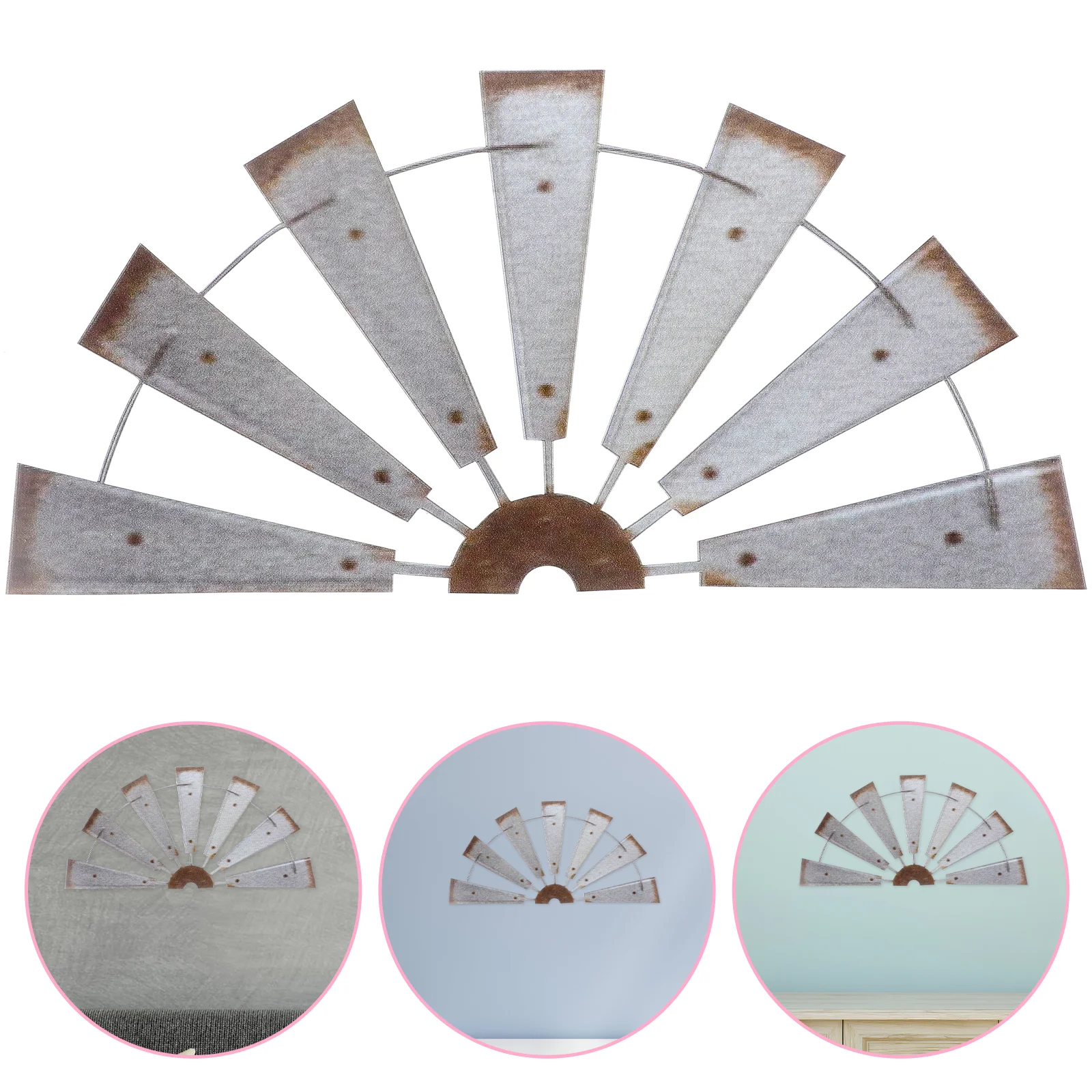 

Ancient Windmill Hanging Ornaments Metal Iron Half Decoration