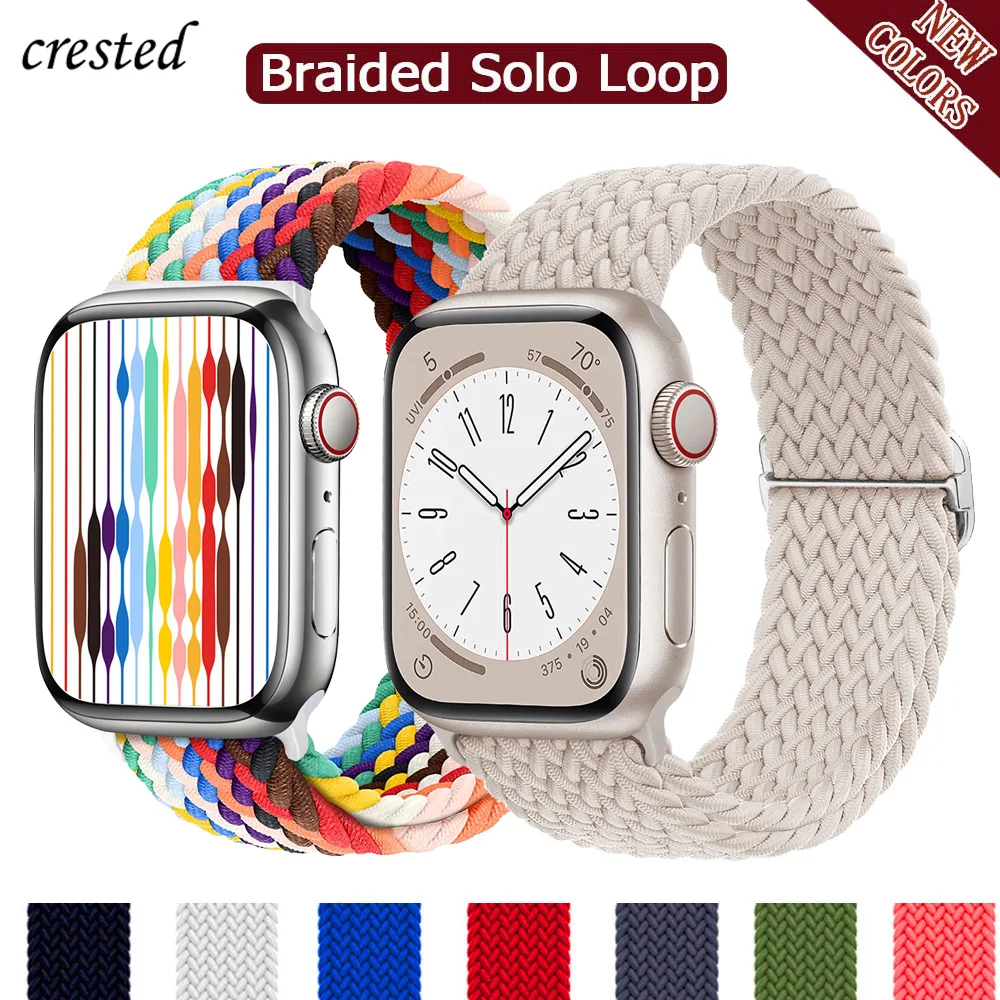 Braided Solo Loop For Apple watch band 44mm 40 mm 49mm