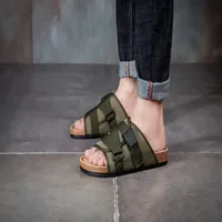 Men Gladiator Canvas Slippers Soft Comfortable Non-Slip  High Quality Beach Sandals Mens Summer Casual Flat Shoes Big Size 2