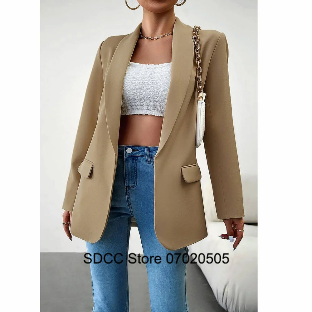 New Women's Suit Jacket Lapel Loose Commuter High Street Coat Dress Clothing Female Blazers for Womens Short Sets Ladies Jackets