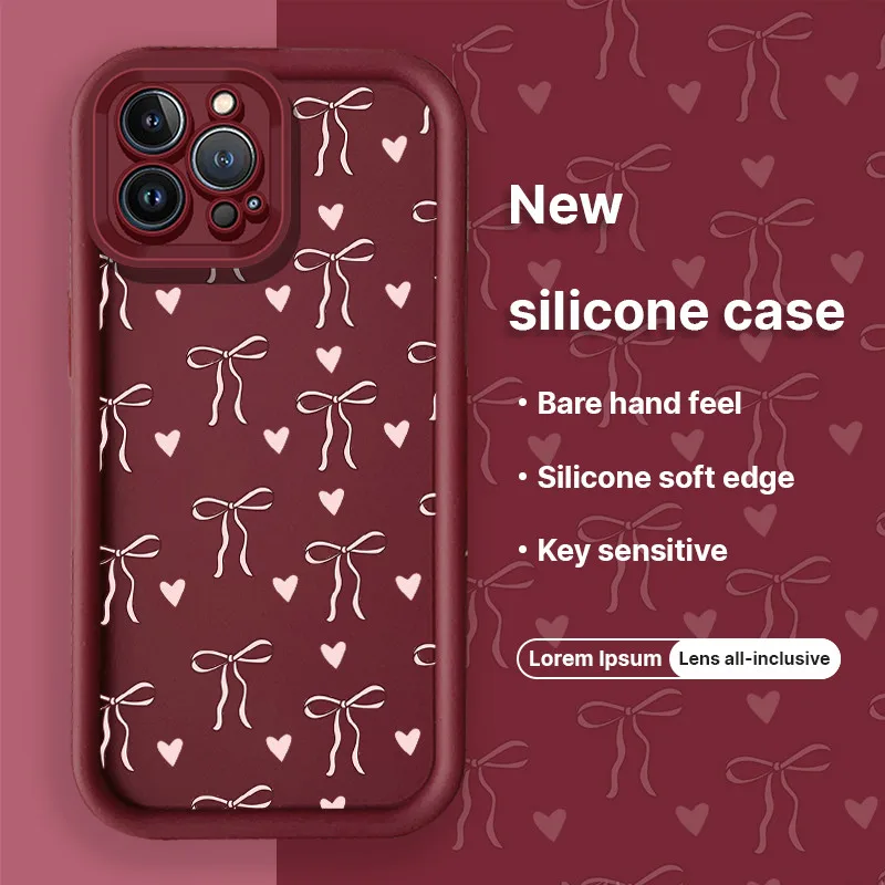 Lovely Bow Heart Rose Flower Floral Phone Case