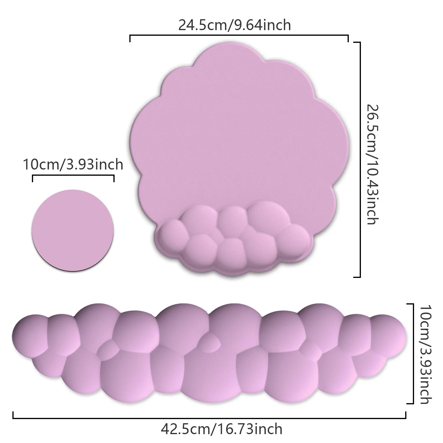 Cloud Mouse Pad Keyboard Wrist Rest PU High Density Memory Foam Cute Palm Rest with Non-Slip Base for home office mouse pad wrist pad