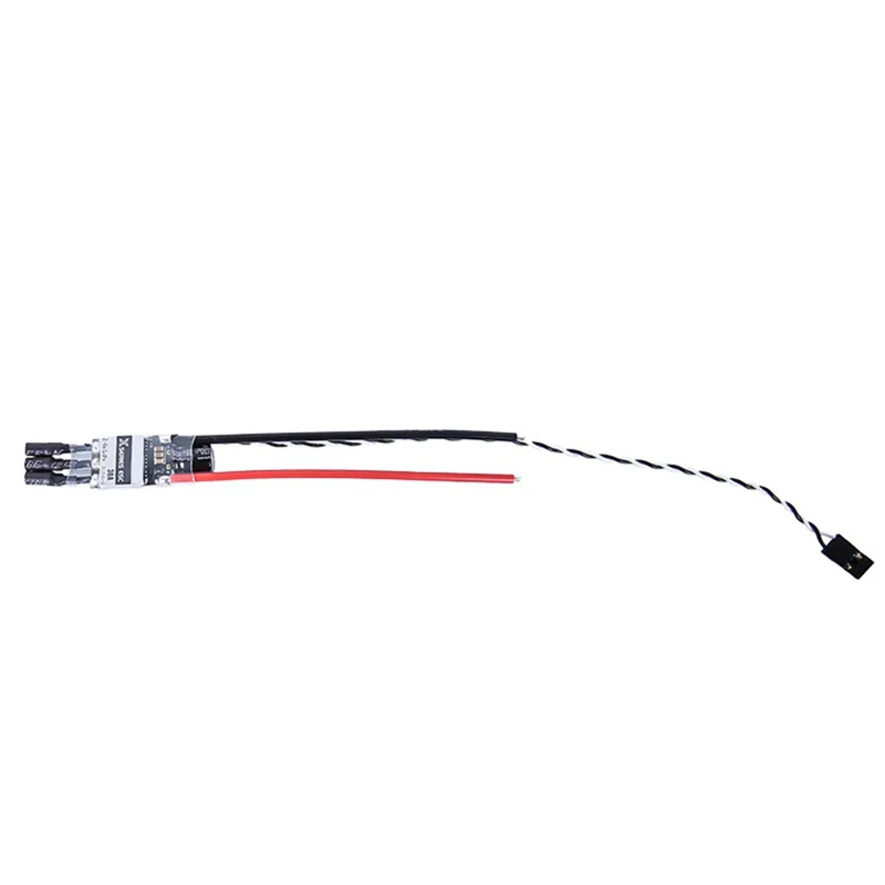 ESC 30A BLHeli_S pour drone FPV, installé sur un bras de châssis avec câbles de puissance