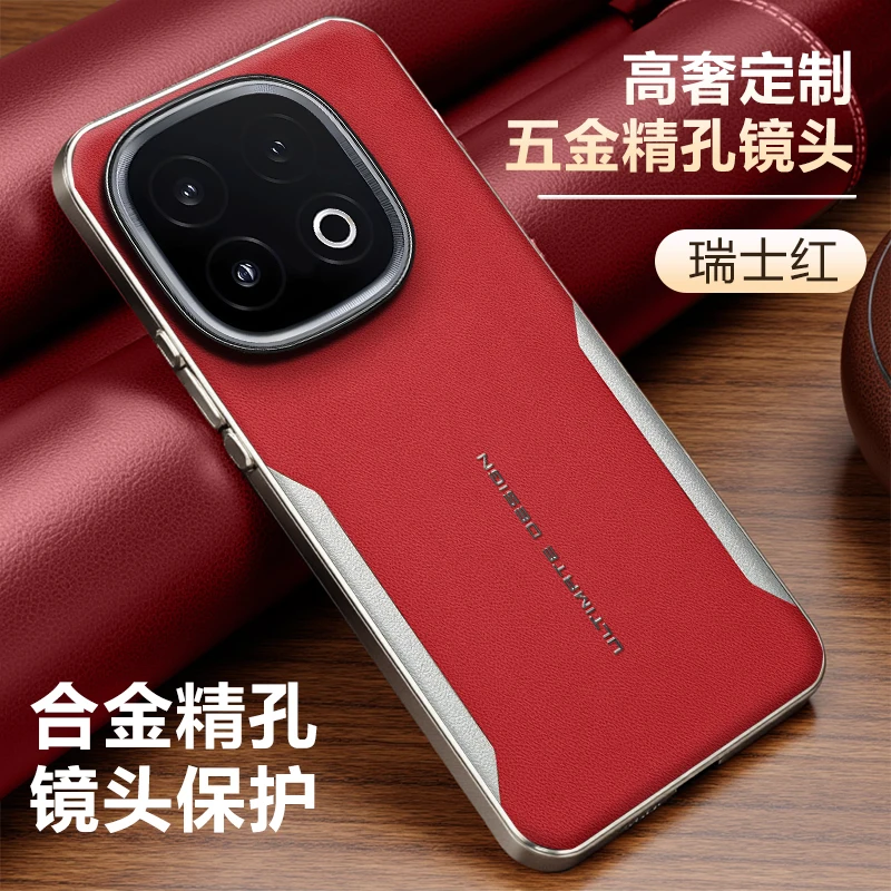 Luxury Matte Leather Texture Case with Electroplated Frame & Camera Protection