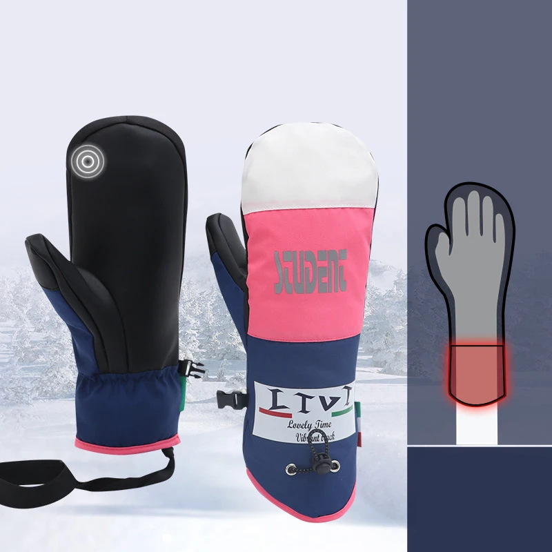 

Winter New Down Ski Gloves Women Warm Wear-Resistant Outdoor Snowboard Riding Snowboard Gloves Windproof Waterproof Ski Mittens