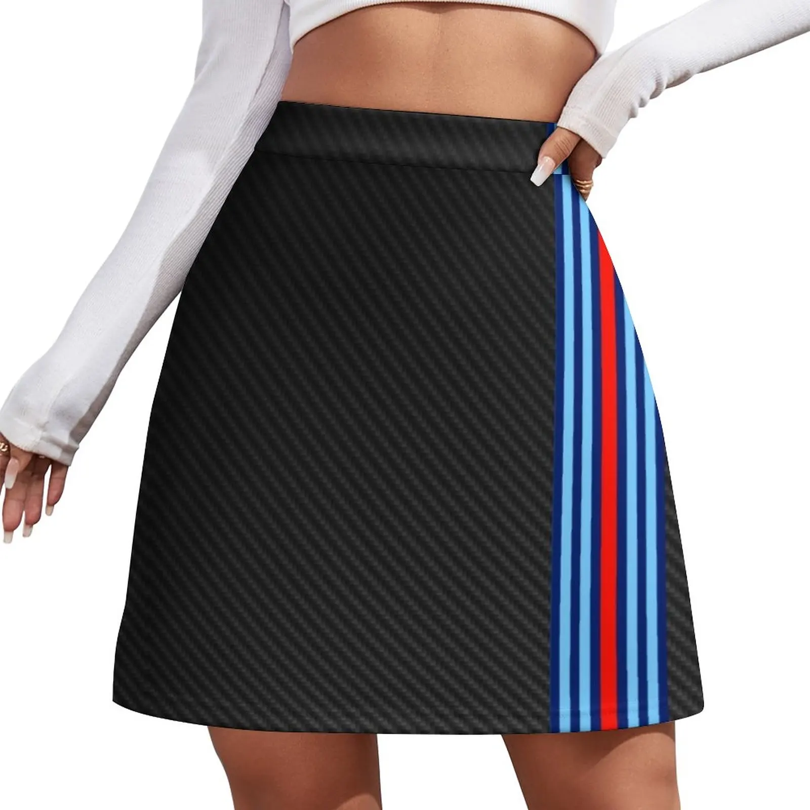 Carbon Fiber Racing Stripes 15 Mini Skirt skirt women skirt set women blouses zaful front pocket stripes cropped shirt s green