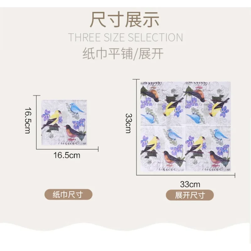Chinese Flower and Bird Printing Paper Napkin Wedding Foodgrad paper napkins,disposable paper placemats,tissue paper decoration