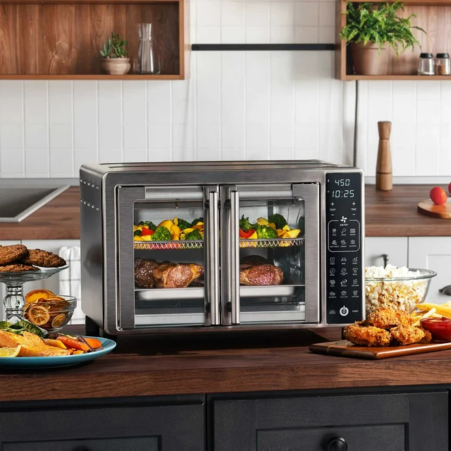 Air Fryer Toaster Oven with Single-Pull French Doors - AliExpress