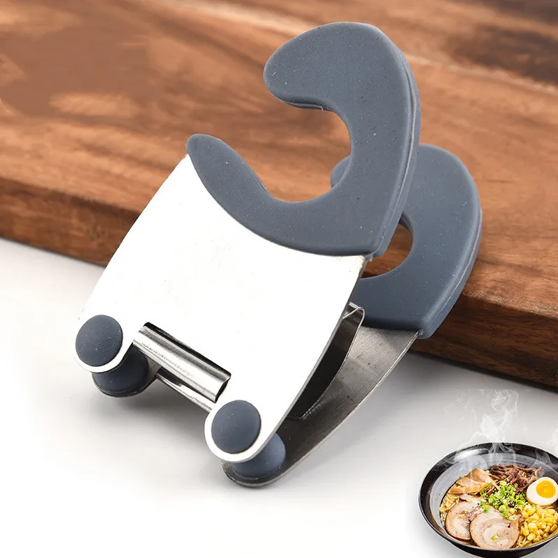 

Stainless Steel Pot Side Clips Anti-scalding Spoon Holder Kitchen Gadgets Portable Spatula Spoon Holder Kitchen Accessories
