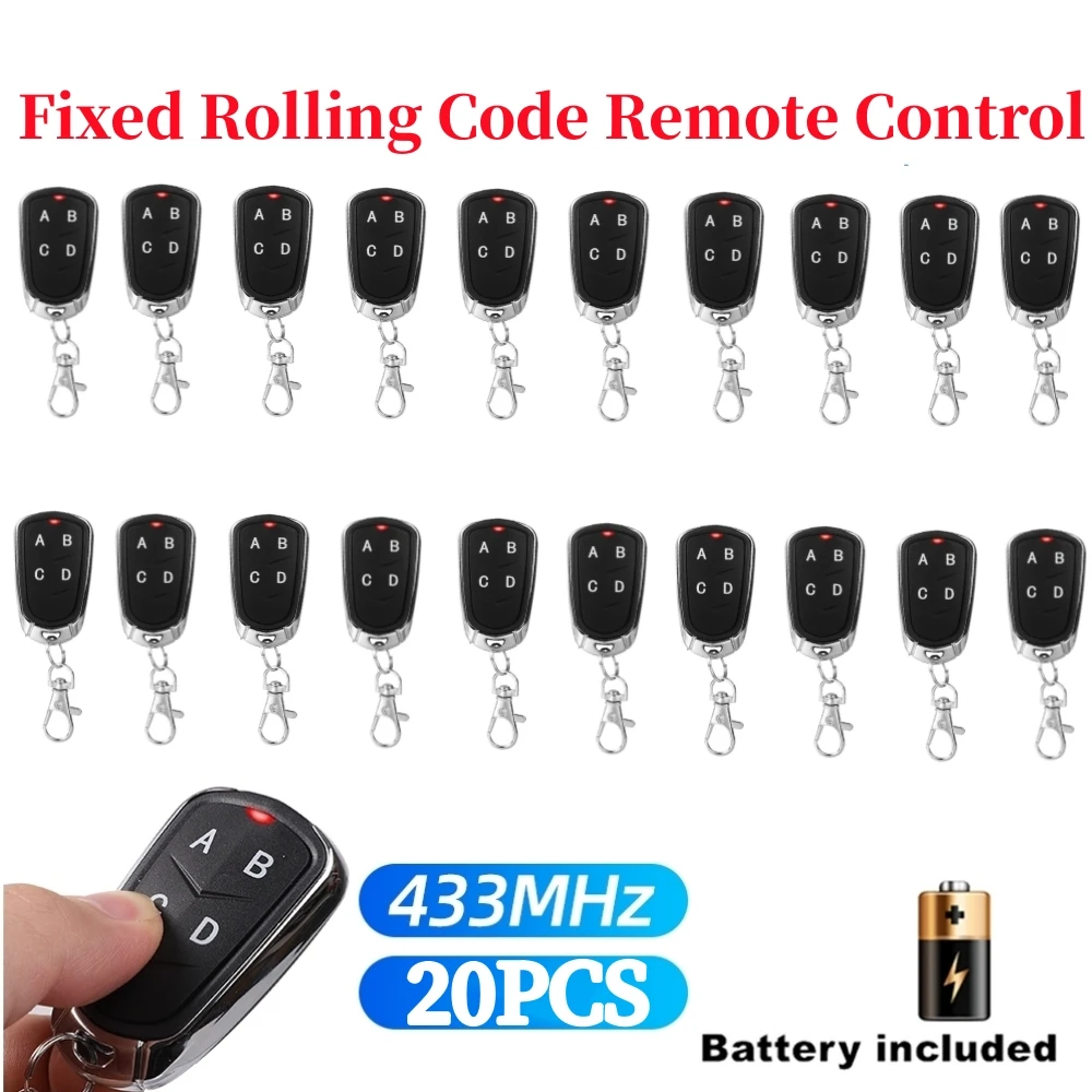 20pcs433MhzGarageDoorRFRemoteControl4ChannelAutoCopy
