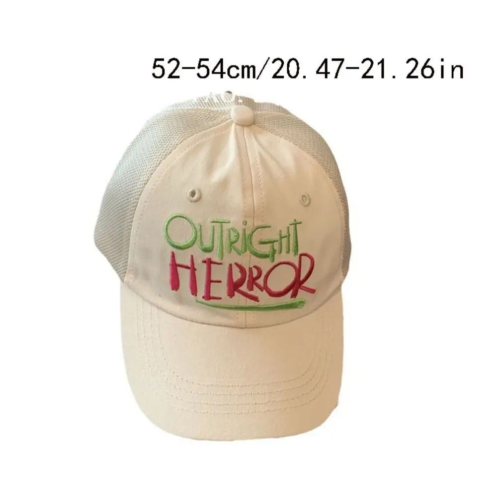 Korean Style Children Candy Color Baseball Hat Letter Embroidery Quick-dry Kid Summer Sun Hat Anti-UV Tennis Hat