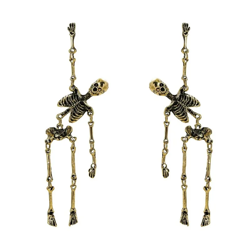 New Halloween Skeleton Dangle Earrings for Women Girls Vintage Punk Gothic Skull Earring Party Jewelry Gifts