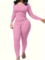 Women Clothing Long sleeves  and Leggings Set Exercise wear 2 Piece Set Women - Image 2