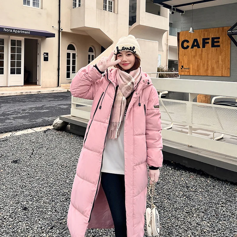 

GRELLER New Winter Loose Long Parkas Women Fashion Cotton Padded Zipper Coat Women Elegant Hooded Puffer Jacket Female Clothes