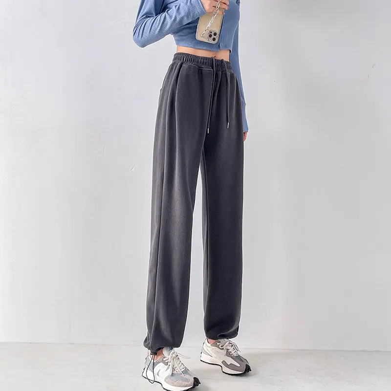 Korean Style Oversize Women Dark Grey Jogging Sweatpants Korean Fashion  Sports Pants Casual Harajuku Wide Leg Joggers Trousers - AliExpress