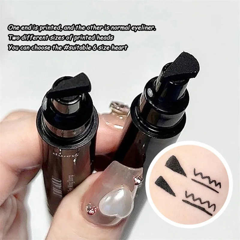 Double-ended Quick-drying Eyeliner Pen Triangular Stamp Brush 2 In 1 Waterproof Lasting Non-smudge Liquid Eyeliner Hot Cosmetic 3