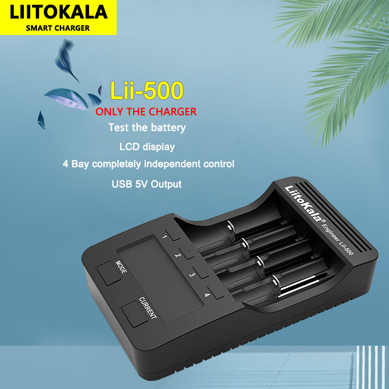 Liitokala Lii-500 LCD 3.7V 18650 18350 17500 16340 18500 21700 14500 26650 AA NiMH Lithium-Battery Charger Shipment