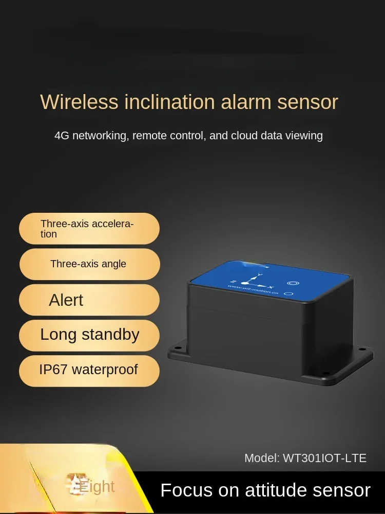 

Remote monitoring and wireless inclination alarm by IOT 4G angular acceleration sensor