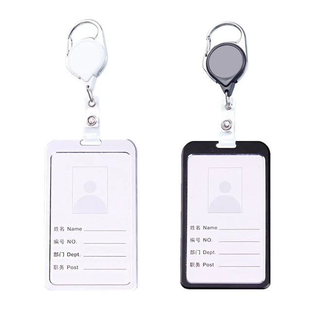 ABS Plastic ID Holders Cover Sleeve Badge Reel Name Badges Clip