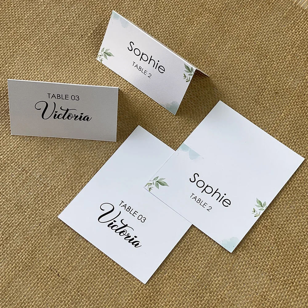 Personalized wedding place cards table number for Outdoor & Garden party guests names cards.