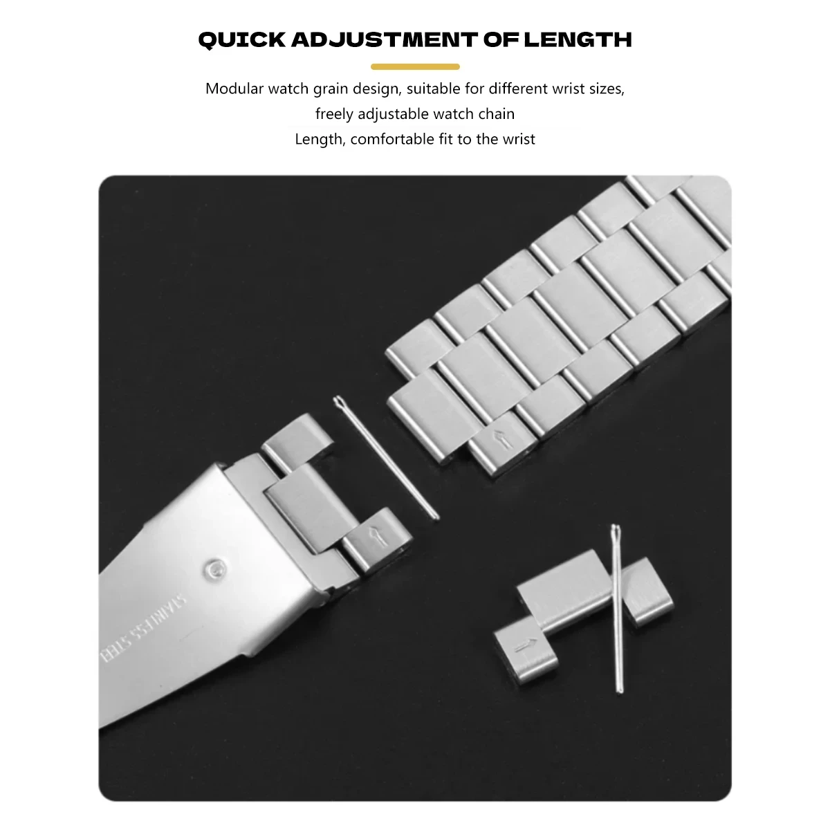 Quick Fit Stainless Steel Strap - No Gaps Design