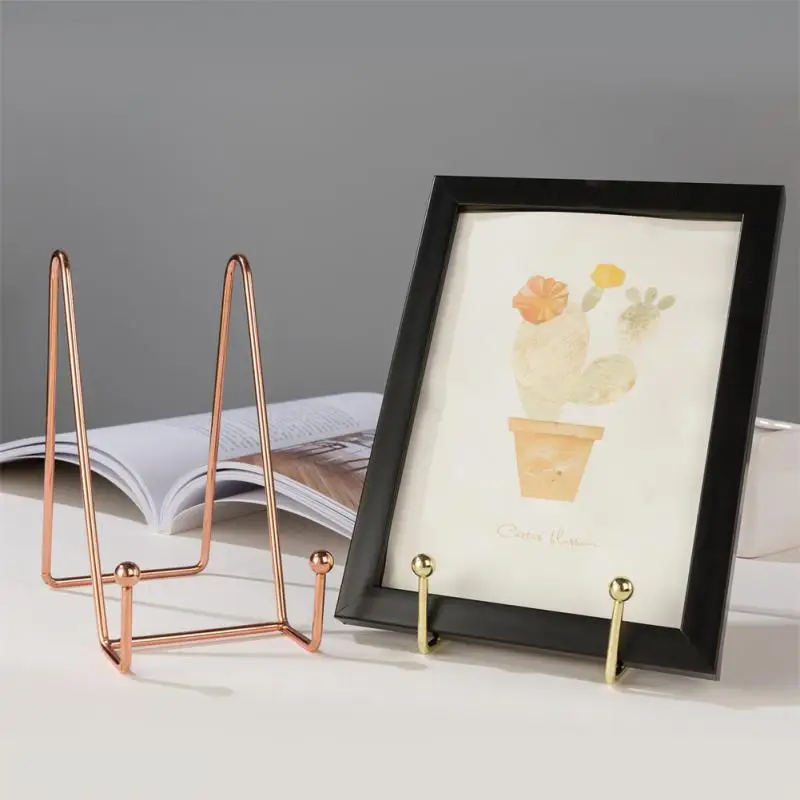 

Plate Display Stand Picture Easel Metal Plate Stands Holder Display Pictures Frame Photo Decorative Plate Dish Tabletop Art